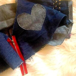 Handmade Jean Studded Crop Top